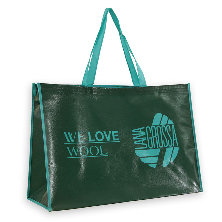 Lana Grossa Shopping bag WE LOVE WOOL (big) | 01-mörk grön