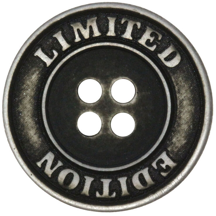 Union Knopf Knapp 4 hål 15mm | 7882-mörk grå/silver