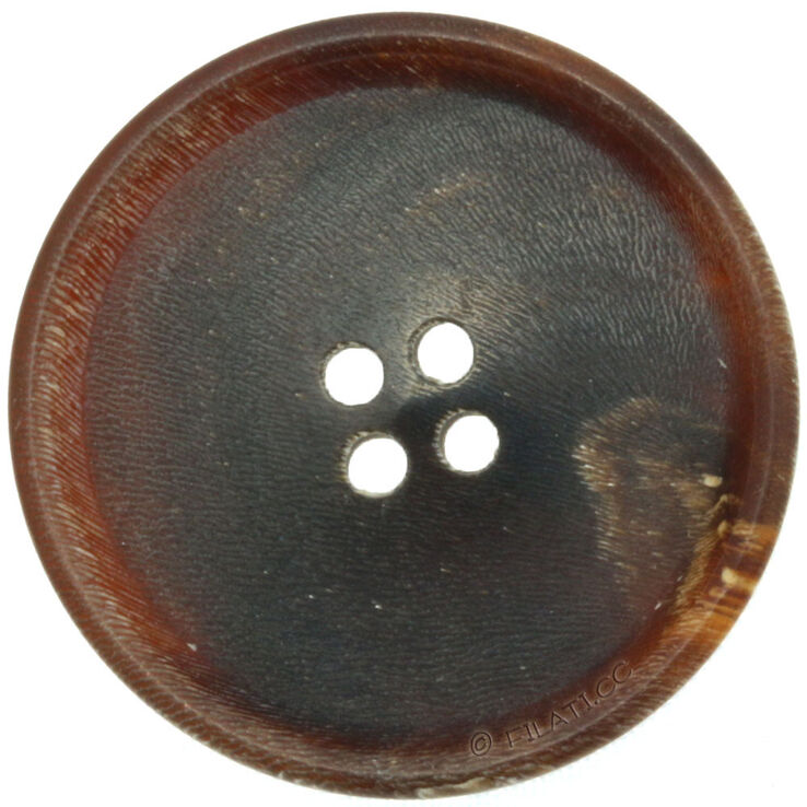 Union Knopf Knapp med 4 hål horn 28mm | 22-mörk brun