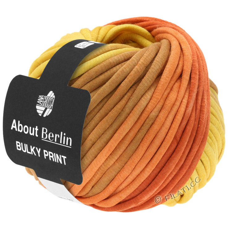 Lana Grossa BULKY Print (ABOUT BERLIN) | 101-gul/orange/gyllenbrun/lax