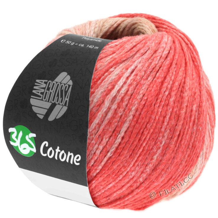 Lana Grossa 365 COTONE Dégradé | 101-beige/kamel/laxrosa/röd