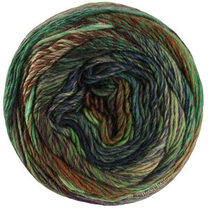 Lana Grossa COLORISSIMO 2 | 216-ljus grön/grön/petrol/mörk petrol/rödbrun/chokladbrun/burgund/grå