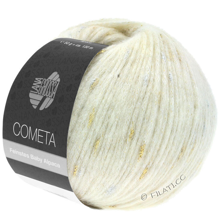 Lana Grossa COMETA | 01-råvit/gyllen/silver