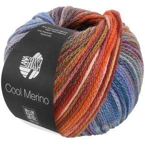 Lana Grossa COOL MERINO Color | 317-mörk röd/gråbrun/grålila/marin/turkosblå/gråblå/rosa/orange
