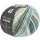 Lana Grossa COOL WOOL 4 SOCKS PRINT | 7751-ljus grå/mellangrå/mörk grå/ljus blå/jeans/gröngrå