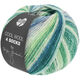 Lana Grossa COOL WOOL 4 SOCKS PRINT | 7754-ljus grå/grön/ljus petrol/mörk petrol/svartgrön/grå/grågrön