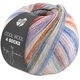 Lana Grossa COOL WOOL 4 SOCKS PRINT | 7763-ecru/turkos/ljus blå/gråblå/gul/orange/lila/tomatröd/blåklint/rost