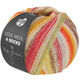 Lana Grossa COOL WOOL 4 SOCKS PRINT | 7770-aprikos/orange/kräm/mjuk blå/hallonröd/ockerbrun/gul/gulgrön/gråbrun