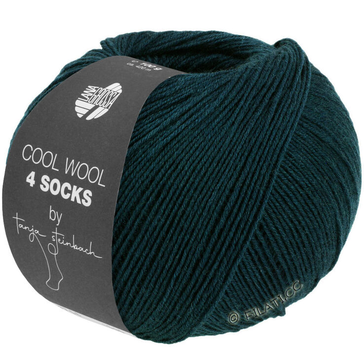 Lana Grossa COOL WOOL 4 SOCKS | 7701-mörk grön