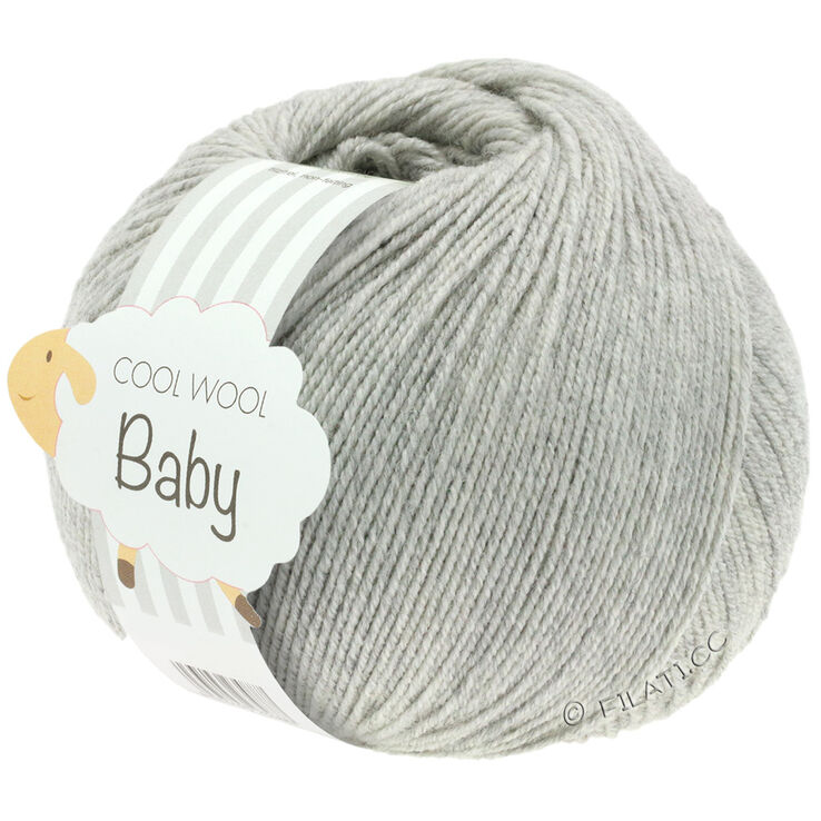 Lana Grossa COOL WOOL Baby Uni/Print 50g | 206-ljus grå melerad