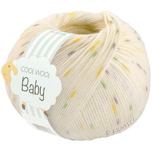 Lana Grossa COOL WOOL Baby Uni/Print 50g | 368-vit/citrusgul/ljus grå/ljus grön