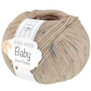 Lana Grossa COOL WOOL Baby Uni/Print 50g | 371-ljus beige/turkos/lila