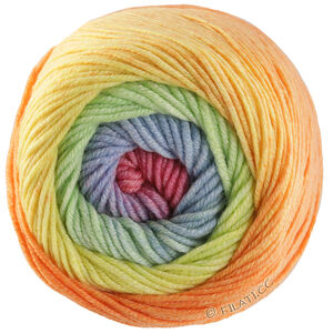 Lana Grossa COOL WOOL Big Color | 4036-ljus blå/ljus grön/gul/lax/orange/nejlika