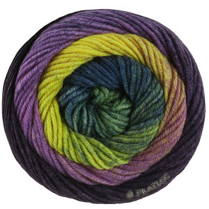 Lana Grossa COOL WOOL Big Color | 4043-grön/svartbrun/mörk violett/violett/gul/bladgrön/mörk petrol