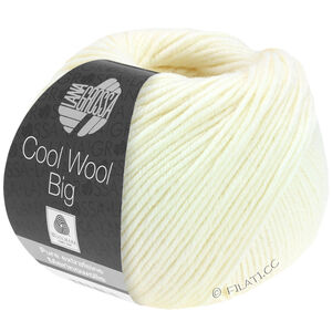Lana Grossa COOL WOOL Big  Uni/Melange | 0601-råvit