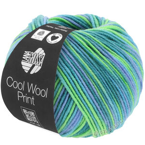 Lana Grossa COOL WOOL  Print | 757-turkos/petrol/himmelblå/ljus grön
