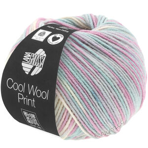 Lana Grossa COOL WOOL  Print | 792-ljus grå/mint/syren/blekrosa