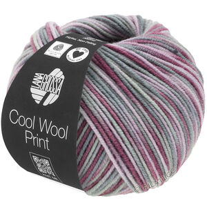 Lana Grossa COOL WOOL  Print | 815-antikviolett/gammalrosa/ljus grå/mellangrå