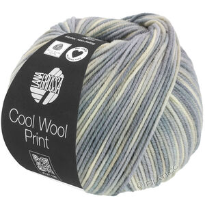 Lana Grossa COOL WOOL  Print | 829-råvit/silvergrå/ljus grå/grå