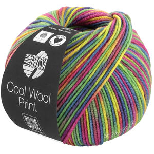 Lana Grossa COOL WOOL  Print | 833-senapsgul/jade/fuchsia/petrol/bär/oliv
