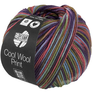 Lana Grossa COOL WOOL  Print | 838-ljus blå/grågrön/kamel/ljung/blålila