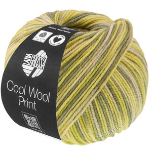 Lana Grossa COOL WOOL  Print | 843-grönbeige/limett/grågrön/resedagrön