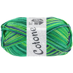 Lana Grossa COTONE  Print/Spray/Mouliné | 311-smaragd/ljus grön/petrol/royal