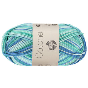 Lana Grossa COTONE  Print/Spray/Mouliné | 312-isblå/ljus turkos/blå