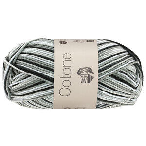 Lana Grossa COTONE  Print/Spray/Mouliné | 317-vit/silvergrå/mörk grå/svart