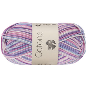 Lana Grossa COTONE  Print/Spray/Mouliné | 354-vit/rosa/lila/violett/violblå