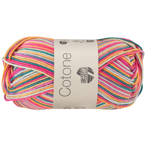 Lana Grossa COTONE  Print/Spray/Mouliné | 356-orange/pink/lila/sjögrön/mjuk grön