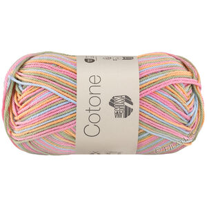 Lana Grossa COTONE  Print/Spray/Mouliné | 365-persika/rosé/isblå/blekgrön