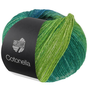 Lana Grossa COTONELLA | 17-petrol/rödviolett/fuchsia/grålila/mintgrön/björnbär/hallon/mörk blå/mellanblå/gulgrön/gräsgrön