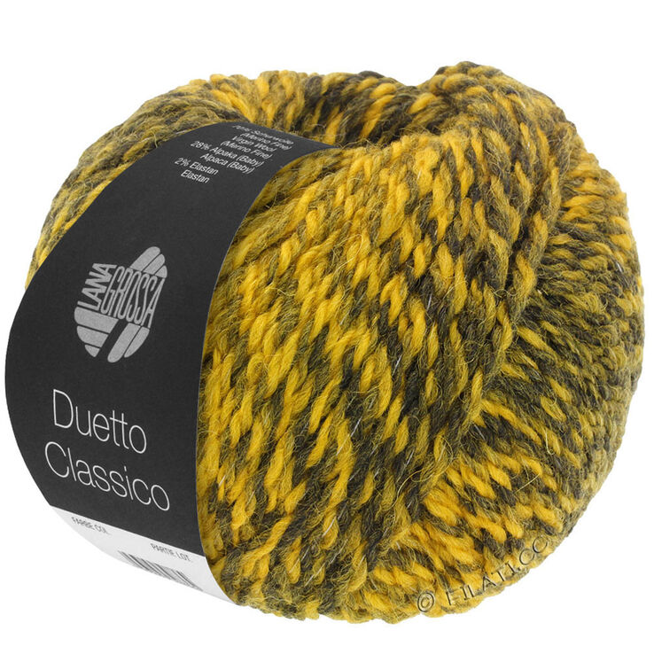 Lana Grossa DUETTO CLASSICO | 01-senapsgul/gråoliv/svartoliv