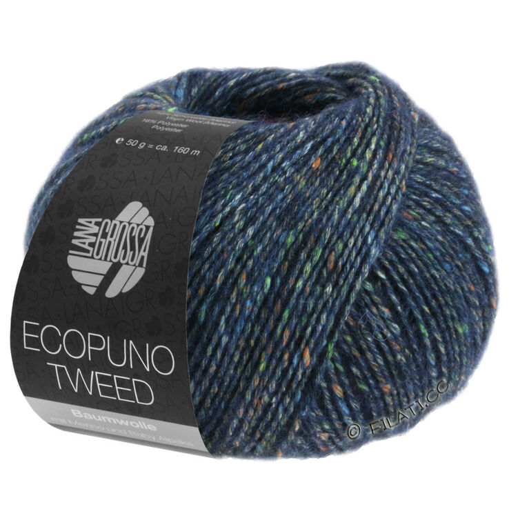 Lana Grossa ECOPUNO Tweed | 301-mörk blå melerad