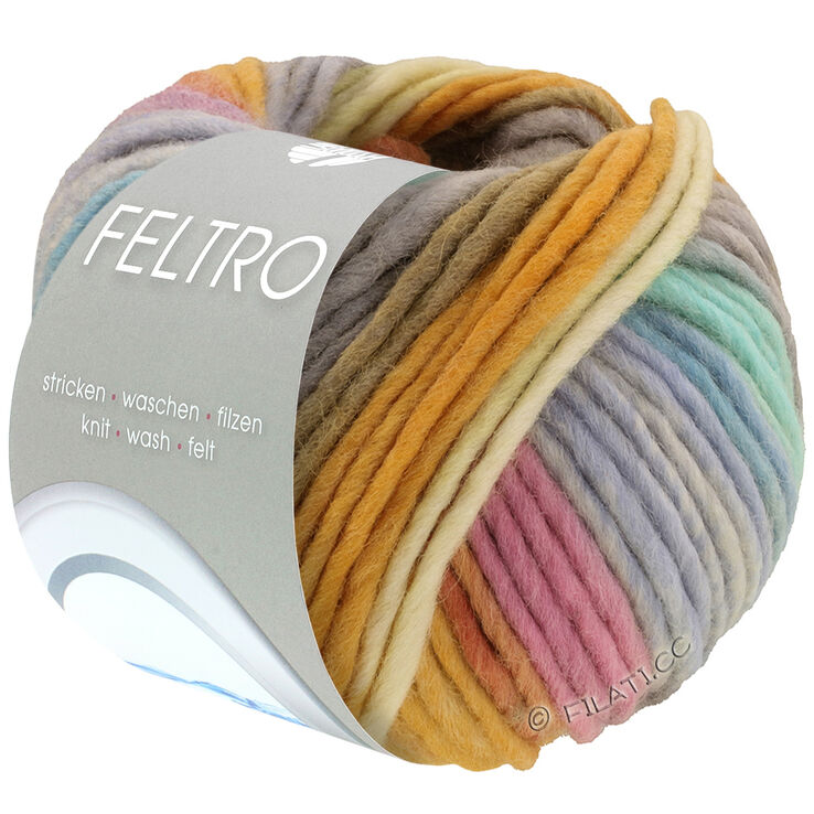 Lana Grossa FELTRO Bosco | 721-vanilj/ljus grå/äggulagul/orange/rosa/ljus blå/turkos/gråbeige