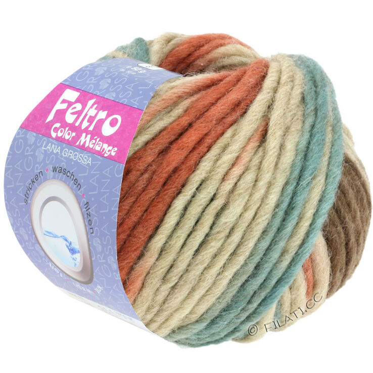 Lana Grossa FELTRO Color Melange | 1001-beige/rödbrun/grågrön/brun