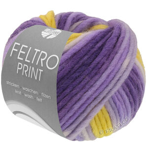 Lana Grossa FELTRO Print | 1316-lila/mörk violett/senap