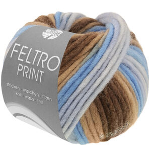 Lana Grossa FELTRO Print | 1319-grå/ljus blå/taupe/mörk brun
