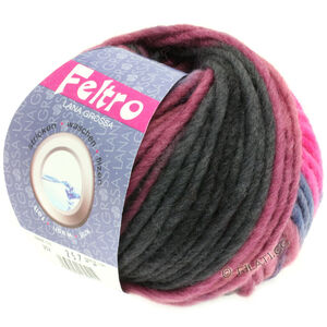 Lana Grossa FELTRO Print | 0362-pink/plommon/antracit/bär