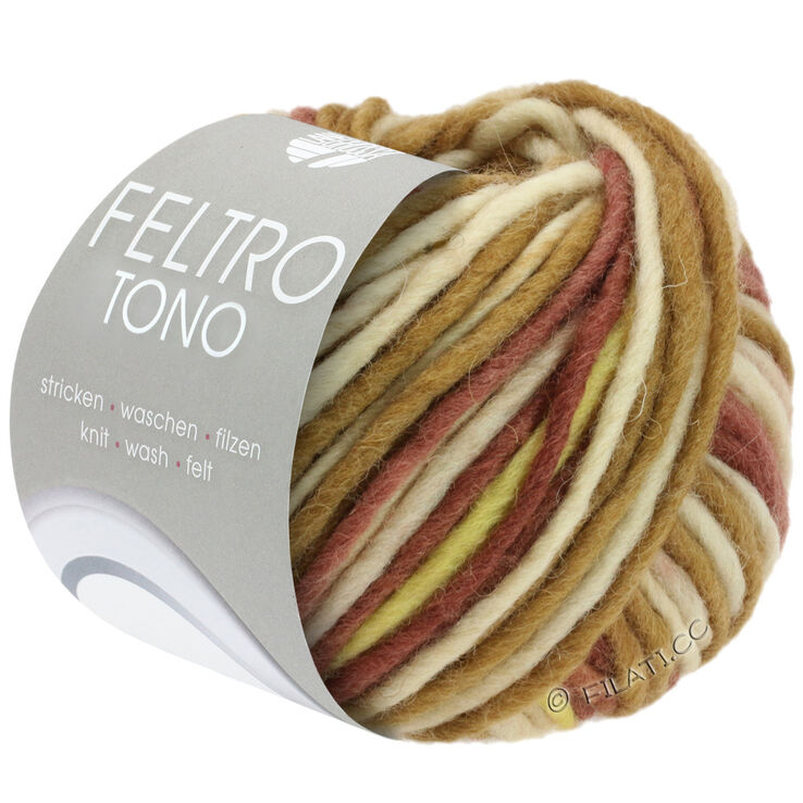 Lana Grossa FELTRO Tono | 1051-gråbeige/khaki/gul/bordeaux/gammalrosa