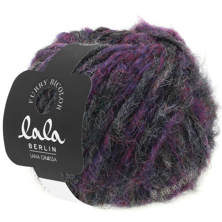 Lana Grossa FURRY Bicolor (lala BERLIN) | 101-björnbär/aubergine/antracit