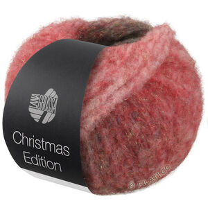 Lana Grossa GIGANTE (Christmas Edition Lurex) | 999-grå/vitgrå/ecru/vitröd/bär randigt