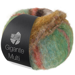 Lana Grossa GIGANTE MULTI | 105-grågrön/rödviolett/mörk jeans/gulorange/geraniumrosa/oliv/mossgrön