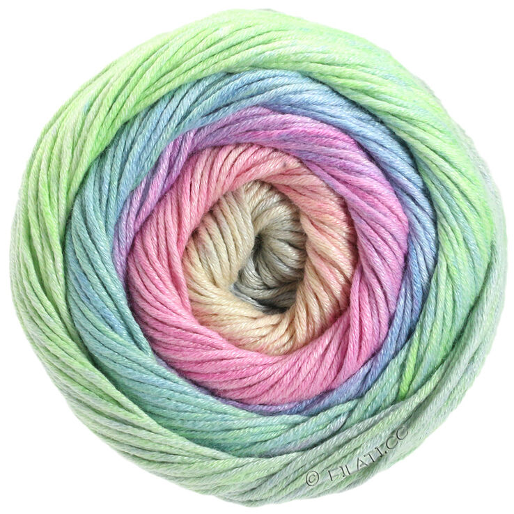 Lana Grossa GOMITOLO ALOHA | 301-rosa/persika/ljus grön/ljus blå/ljus grå/syren