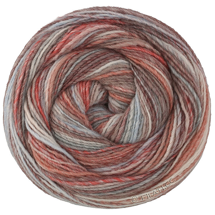 Lana Grossa GOMITOLO DISEGNO | 521-gråbrun/blågrå/rosenträ/kräm/ljus blå/mörk röd/taupe