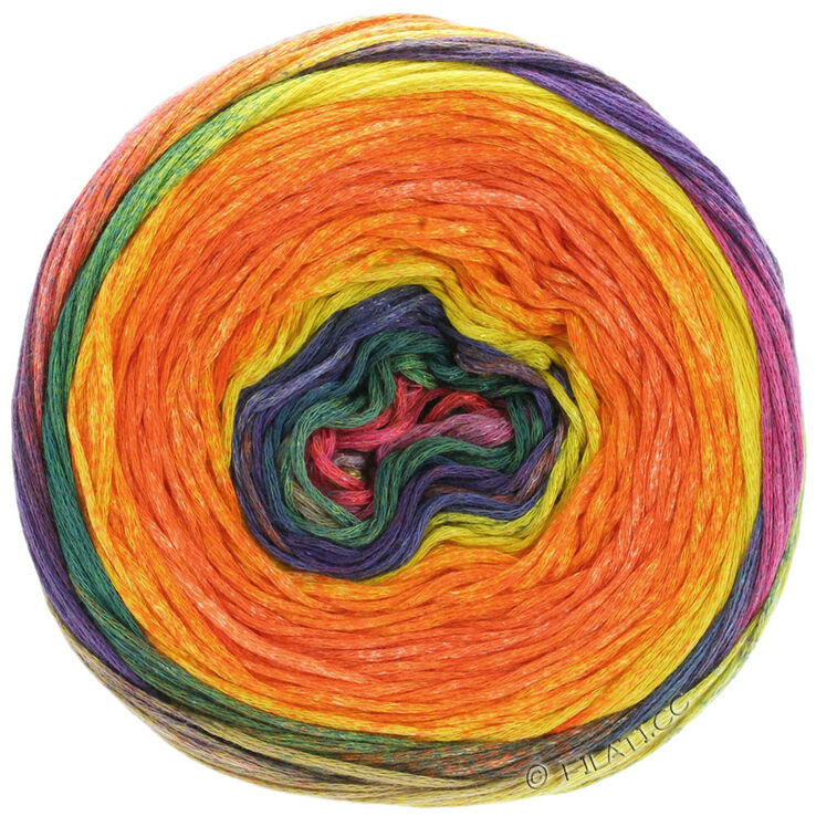 Lana Grossa GOMITOLO FELICE | 711-orange/lindgrön/aubergine/fuchsia/petrol/gul/lila