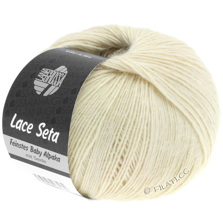Lana Grossa LACE SETA | 01-råvit