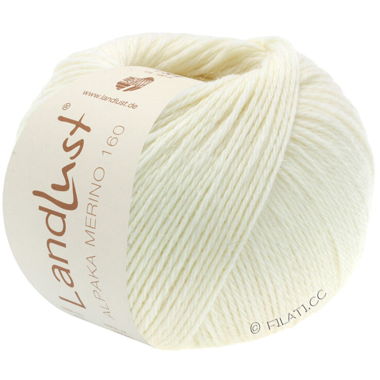 Lana Grossa LANDLUST Alpaka Merino 160 | 401-råvit