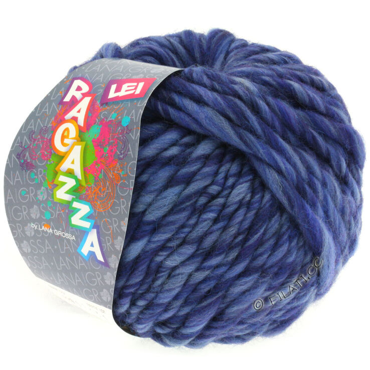 Lana Grossa LEI Mouliné/Color Mix/Spray (Ragazza) | 109-jeansblå/marin melerad